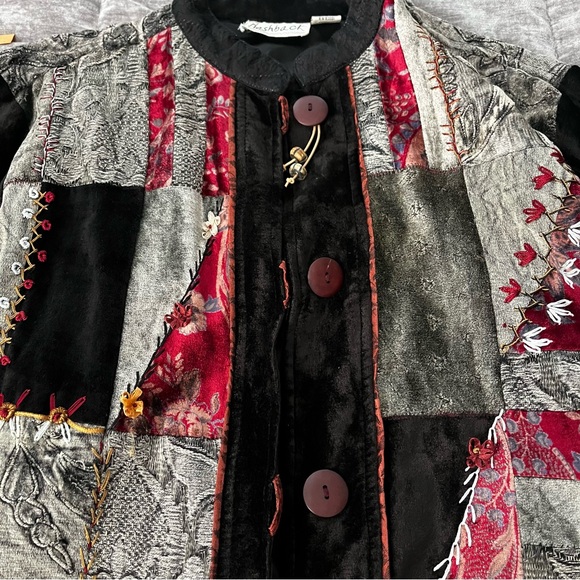 Flashback Deadstock Velvet and Tapestry Mixed Media Patchwork Jacket, Sz L - Picture 12 of 15